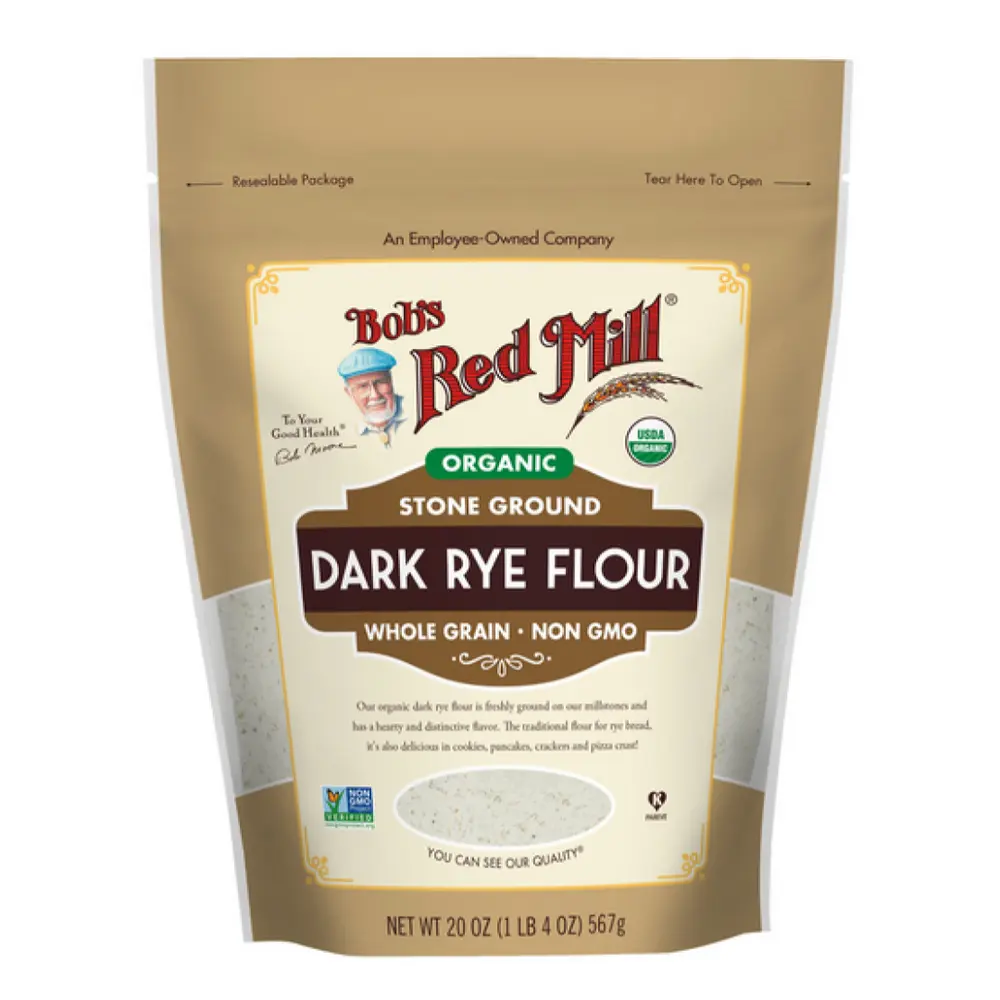 Bột Lúa Mạch Đen Nguyên Cám Hữu Cơ, Organic Dark Rye Flour, Whole Grain, 10 oz (567g) - BOB'S RED MILL
